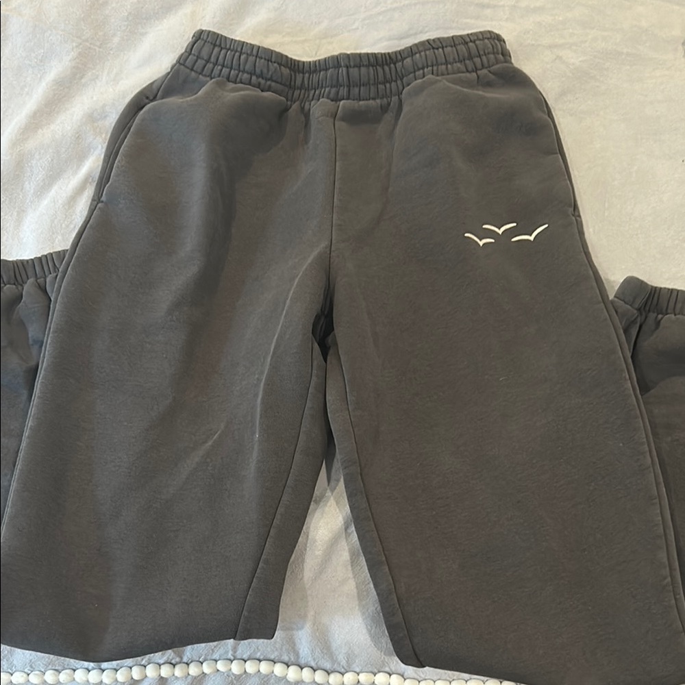 Hollister Gray Track Pants with Elastic Waistband